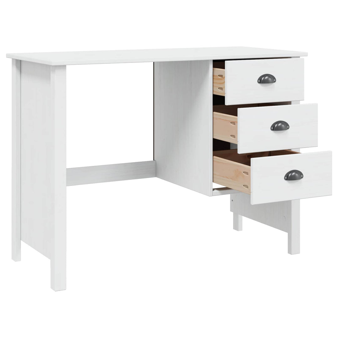 Skrivebord med Skuffer med skuffe HILL Hvid 100 x 45 x 74 cm