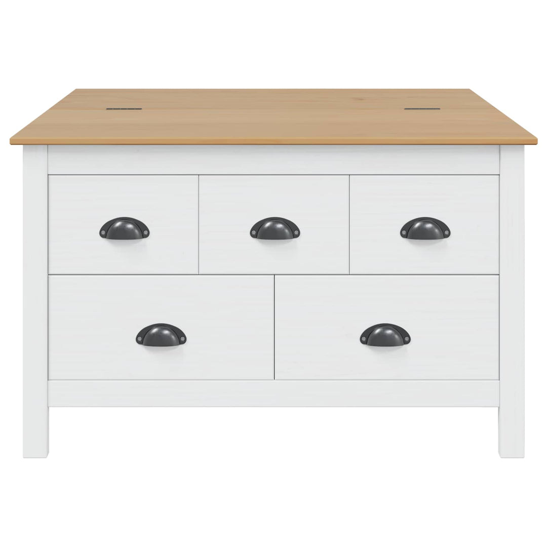 Sofabord HILL Hvid og honningbrun 79,5 x 79,5 x 49 cm