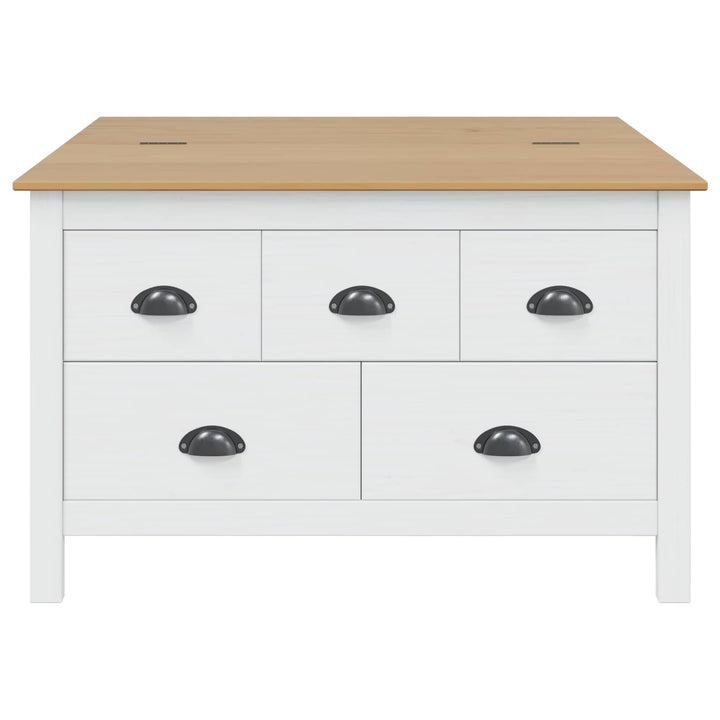 Sofabord HILL Hvid og honningbrun 79,5 x 79,5 x 49 cm