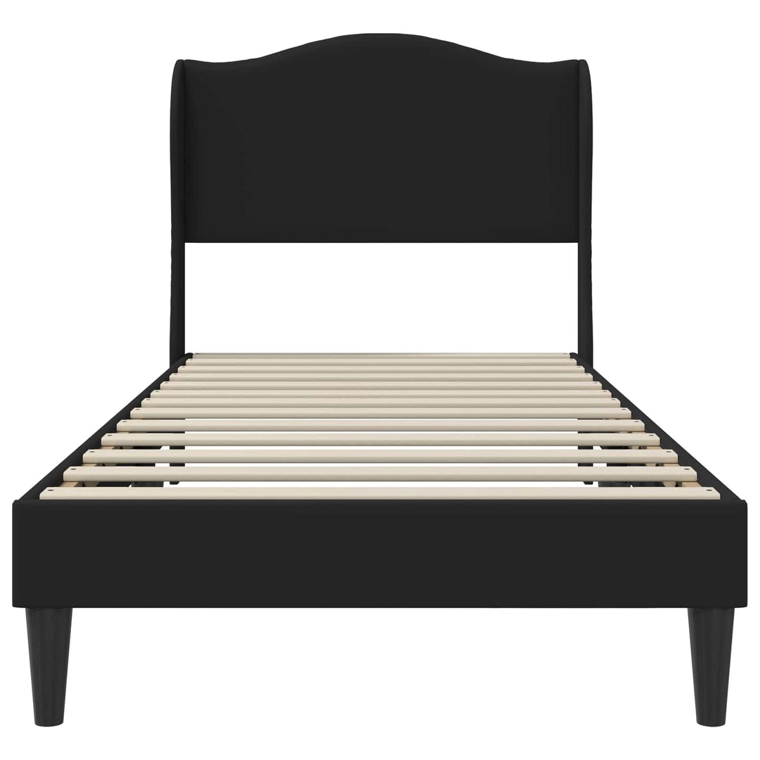Sengestel med hovedgærde Sort 90 x 190 cm Kunstlæder