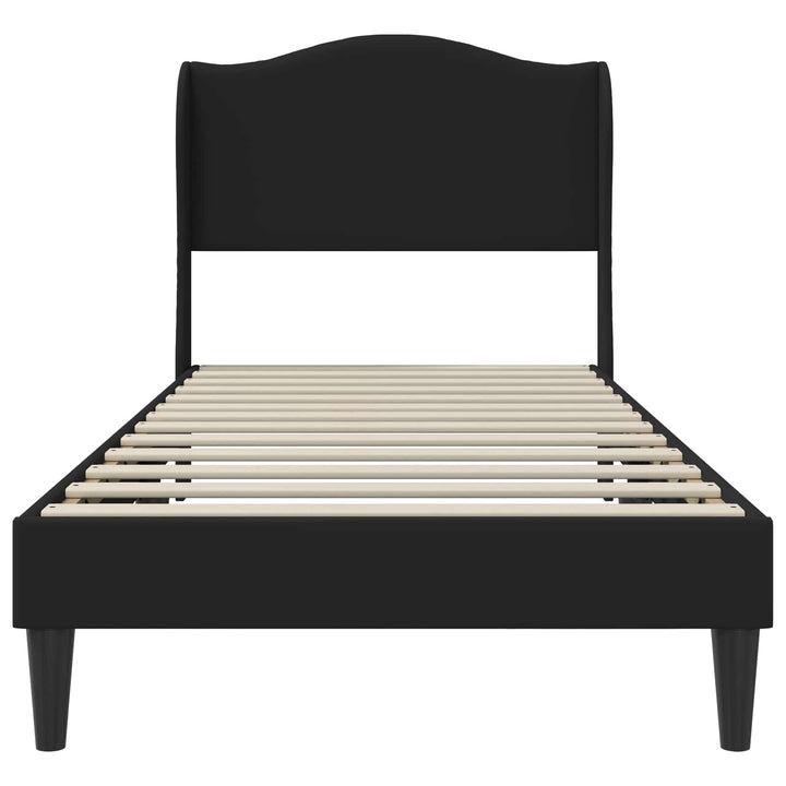 Sengestel med hovedgærde Sort 90 x 190 cm Kunstlæder