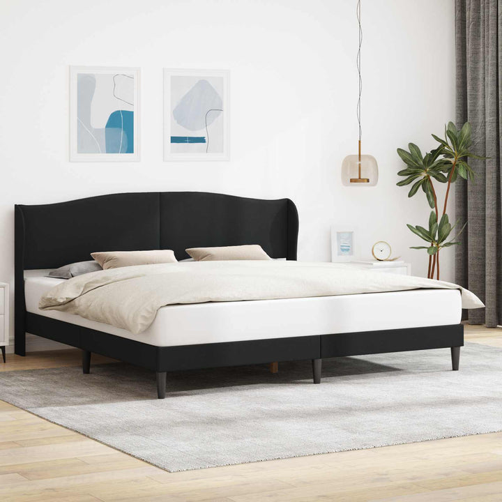 Sengestel med hovedgærde Sort 180 x 200 cm Kunstlæder