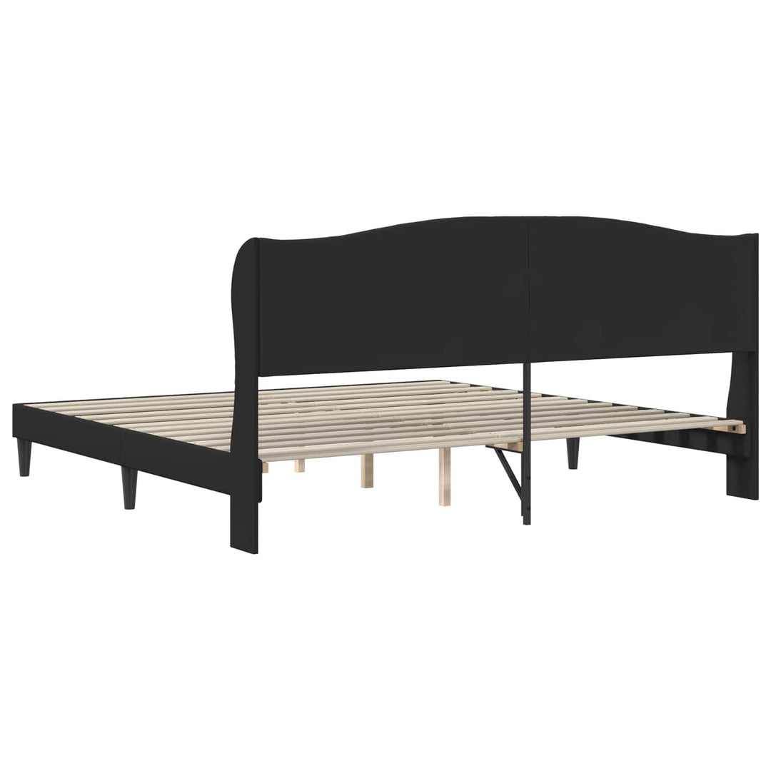 Sengestel med hovedgærde Sort 180 x 200 cm Kunstlæder