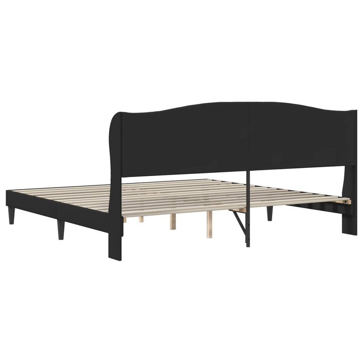 Sengestel med hovedgærde Sort 180 x 200 cm Kunstlæder