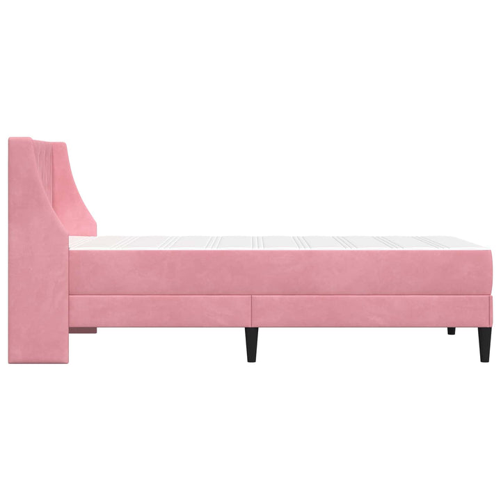 Sengeramme med madras med madras Lyserød 100 x 200 cm Fløjl