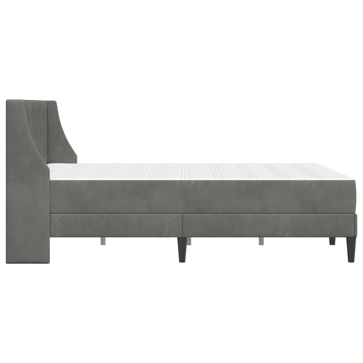 Sengeramme med madras med madras Mørkegrå 140 x 190 cm Fløjl