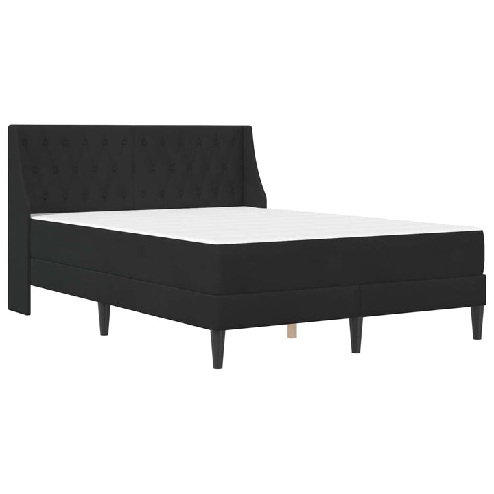 Sengeramme med madras med madras Sort 140 x 190 cm Fløjl