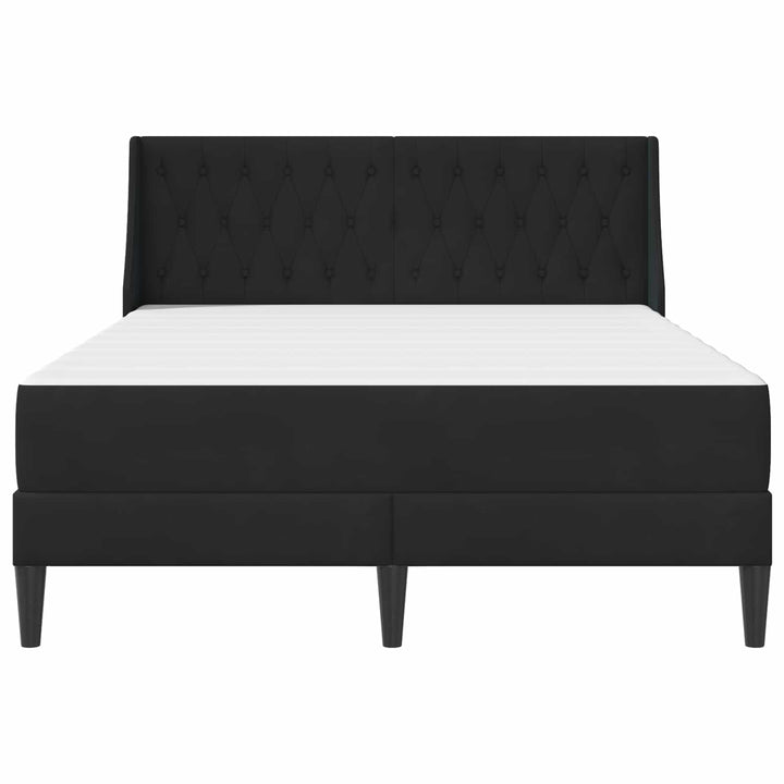 Sengeramme med madras med madras Sort 140 x 190 cm Fløjl