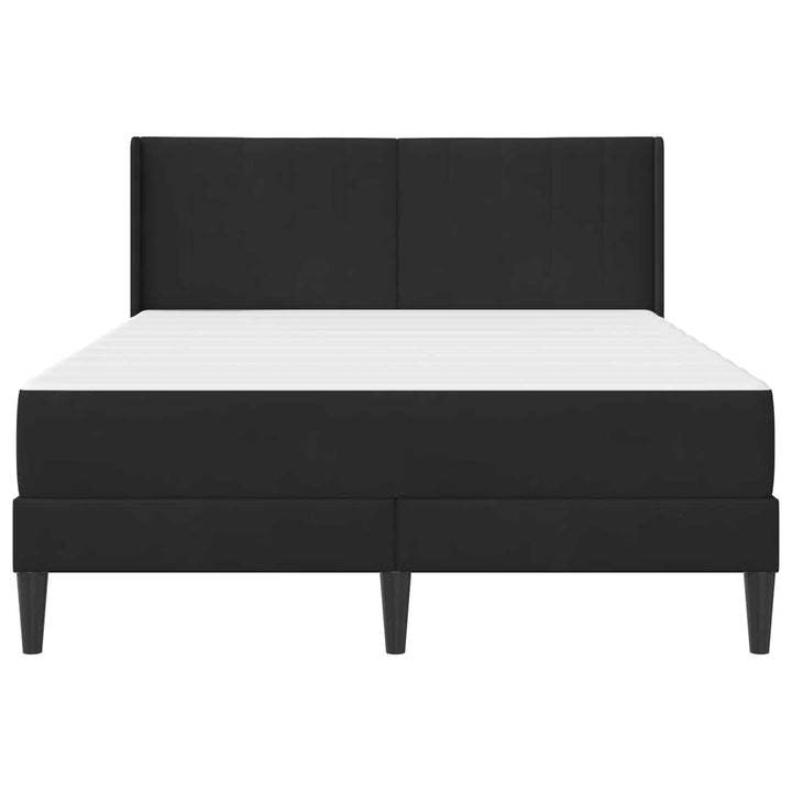 Sengeramme med madras med hovedgærde Sort 120 x 190 cm Fløjl