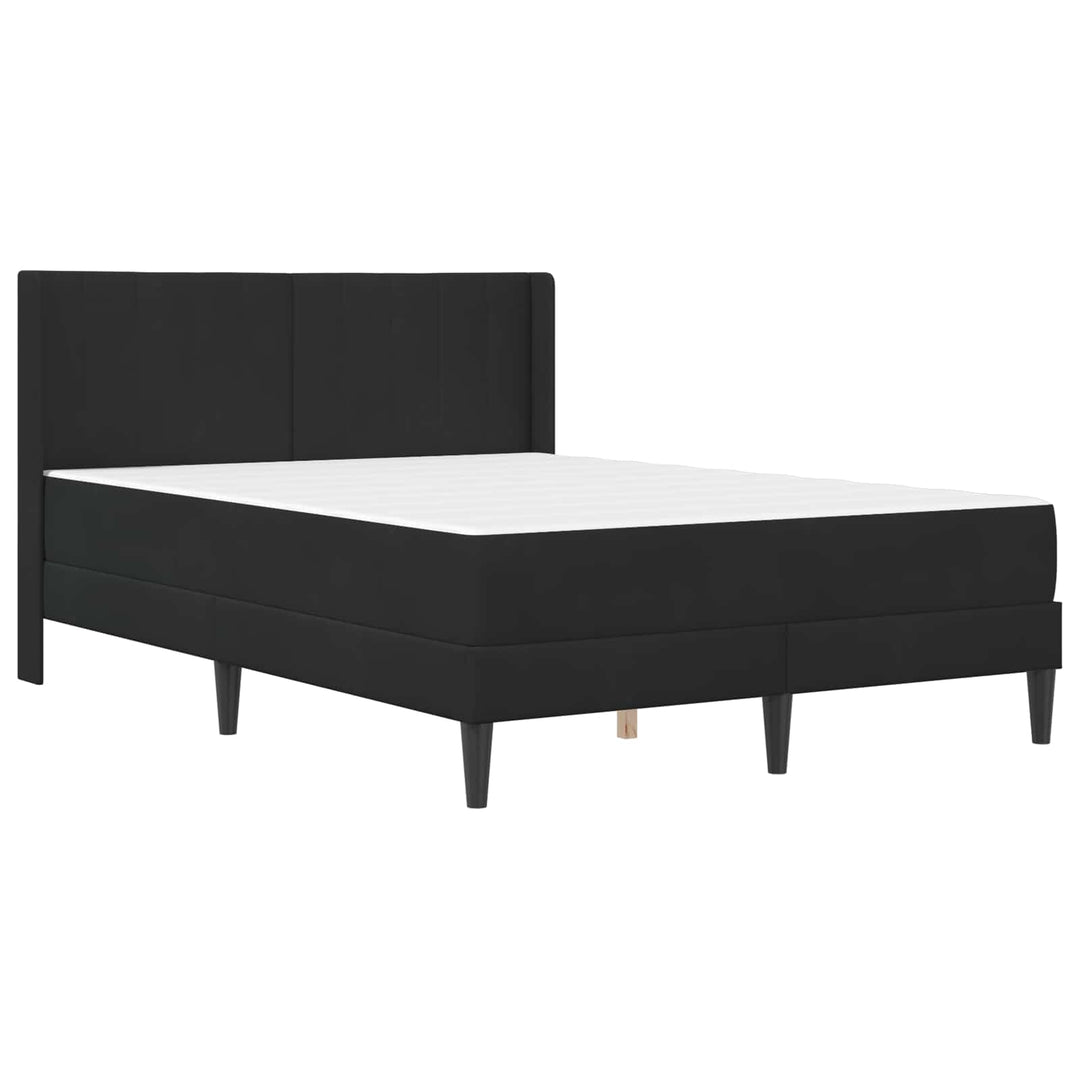 Sengeramme med madras med hovedgærde Sort 140 x 190 cm Fløjl