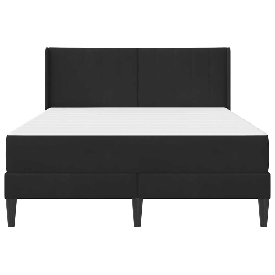 Sengeramme med madras med hovedgærde Sort 140 x 190 cm Fløjl