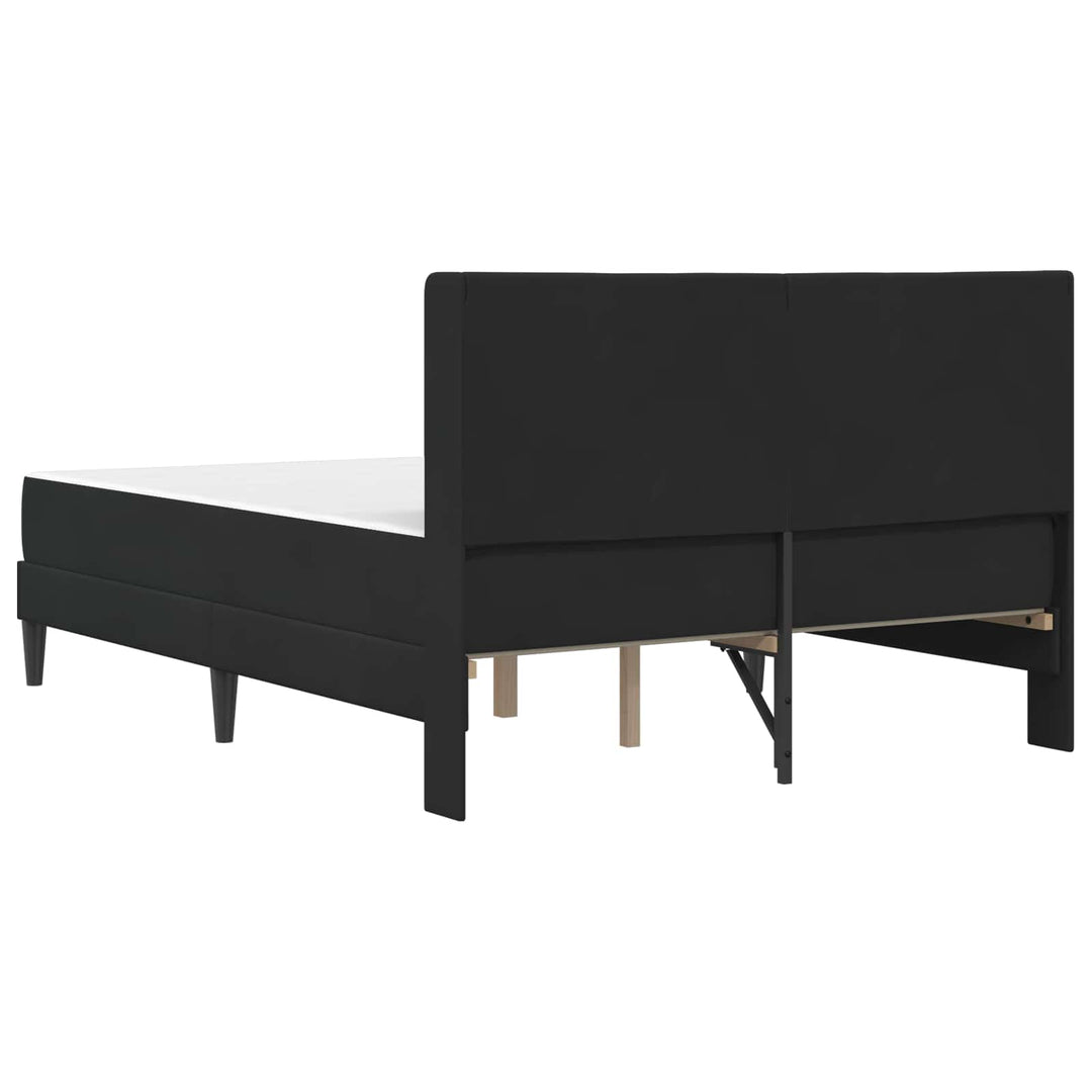 Sengeramme med madras med hovedgærde Sort 160 x 200 cm Fløjl