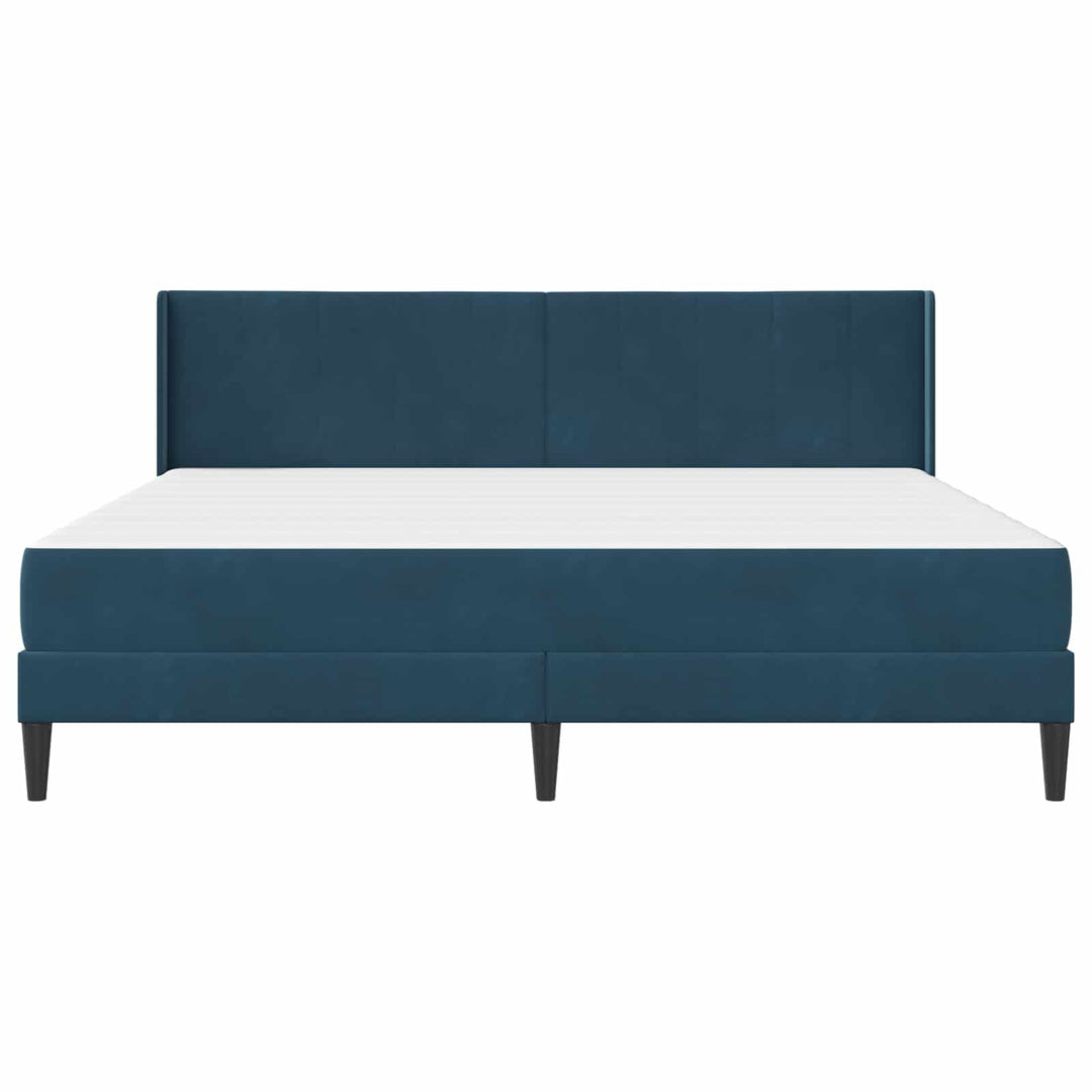 Sengeramme med madras med hovedgærde Blå 180 x 200 cm Fløjl