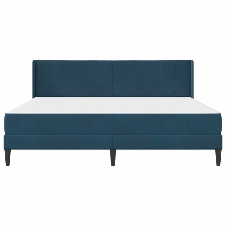 Sengeramme med madras med hovedgærde Blå 180 x 200 cm Fløjl