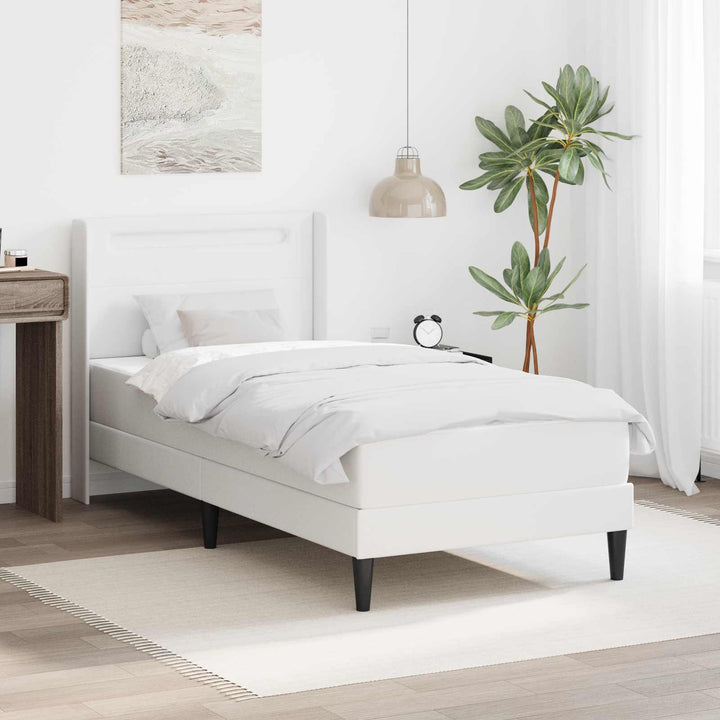 Sengeramme med madras Hvid 90 x 200 cm Kunstlæder