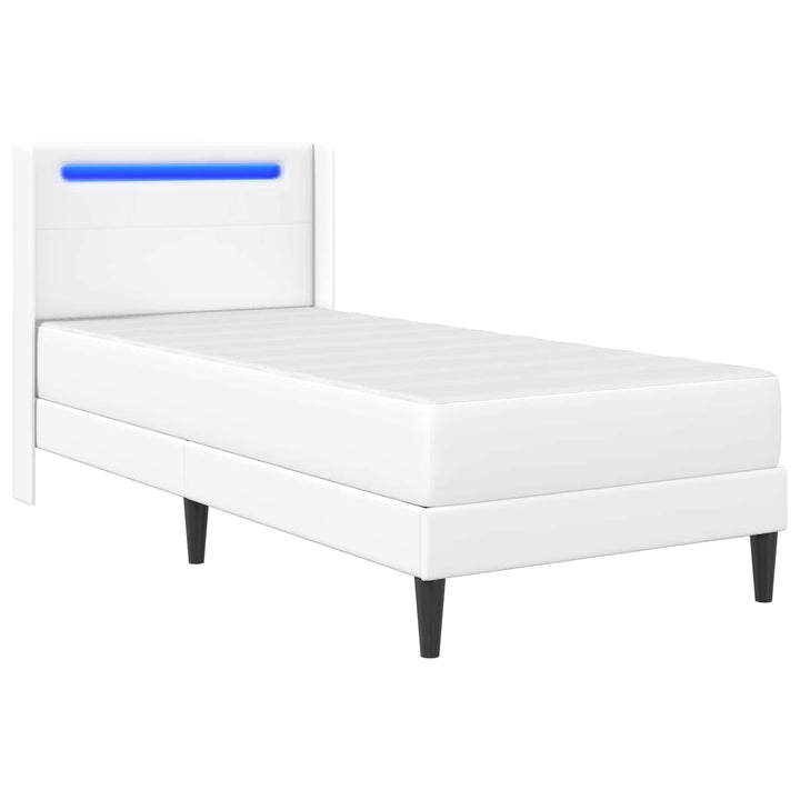 Sengeramme med madras Hvid 90 x 200 cm Kunstlæder