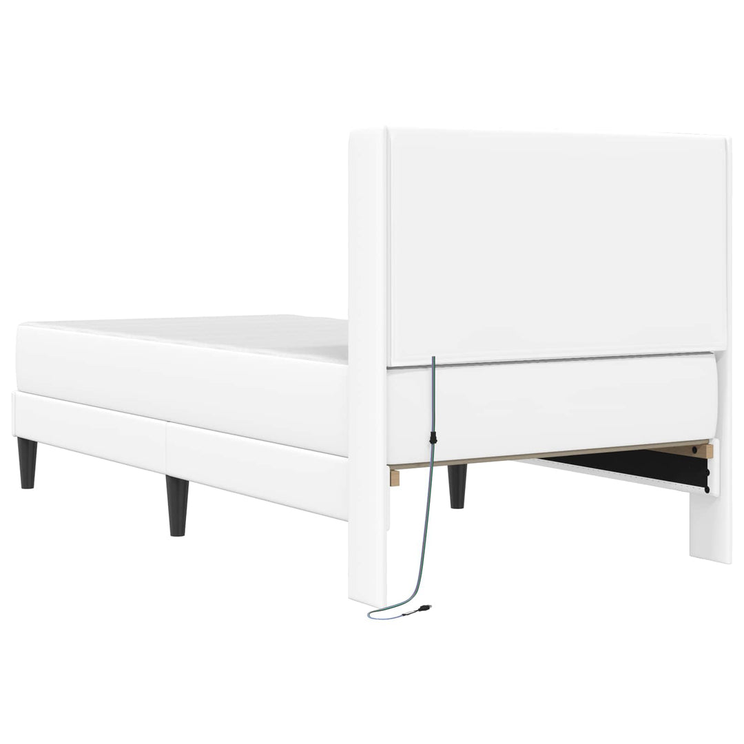 Sengeramme med madras Hvid 90 x 200 cm Kunstlæder