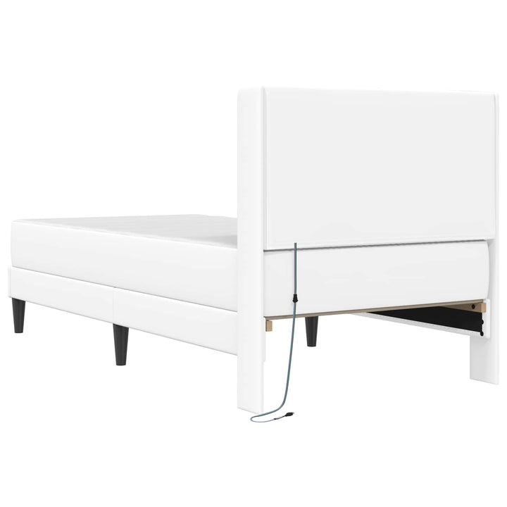 Sengeramme med madras Hvid 90 x 200 cm Kunstlæder