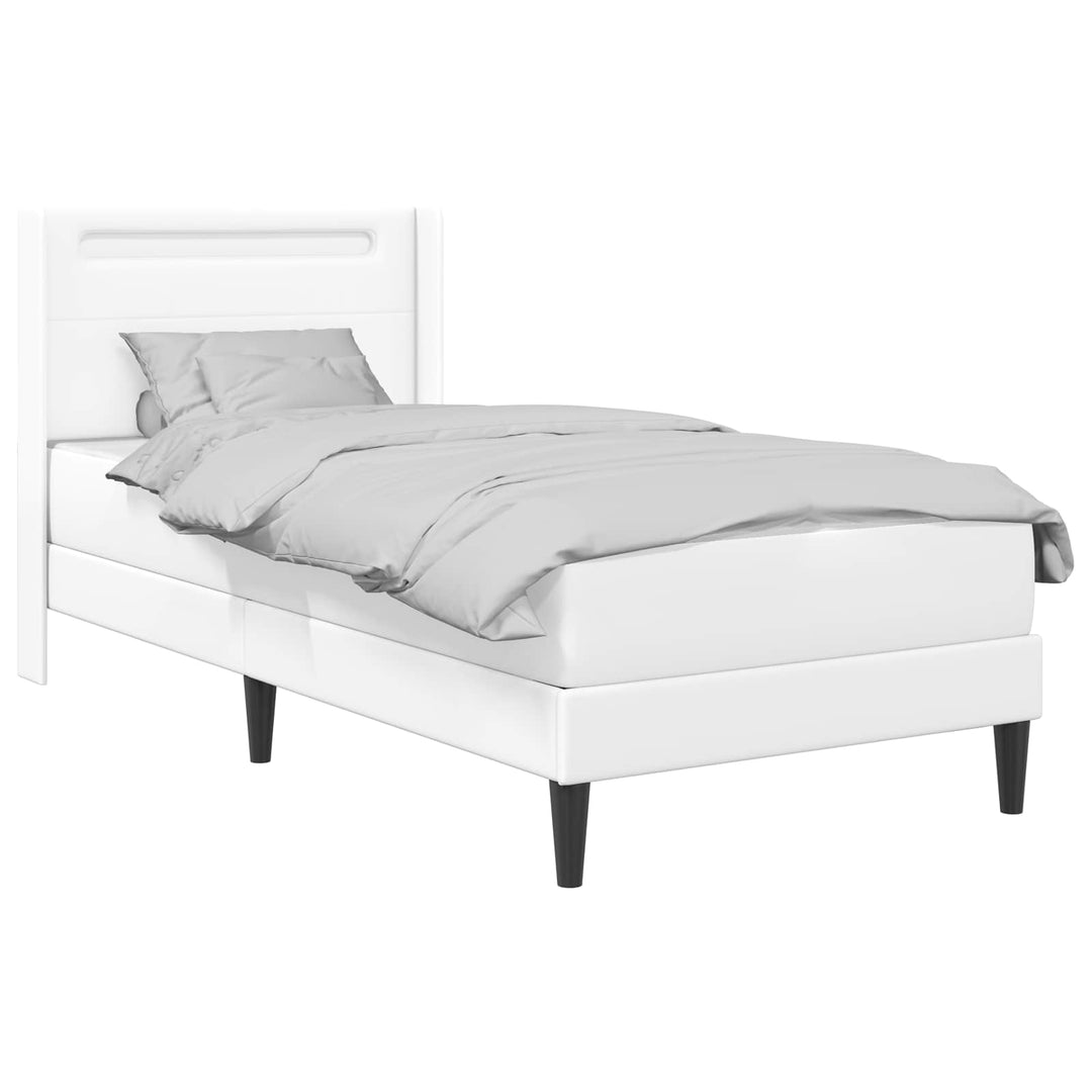 Sengeramme med madras Hvid 90 x 200 cm Kunstlæder