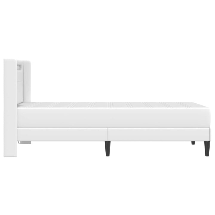 Sengeramme med madras Hvid 90 x 200 cm Kunstlæder