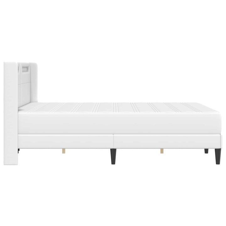 Sengeramme med madras Hvid 120 x 190 cm Kunstlæder
