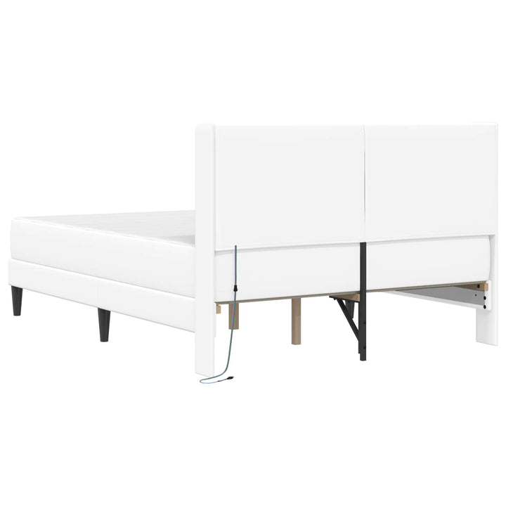 Sengeramme med madras Hvid 120 x 200 cm Kunstlæder