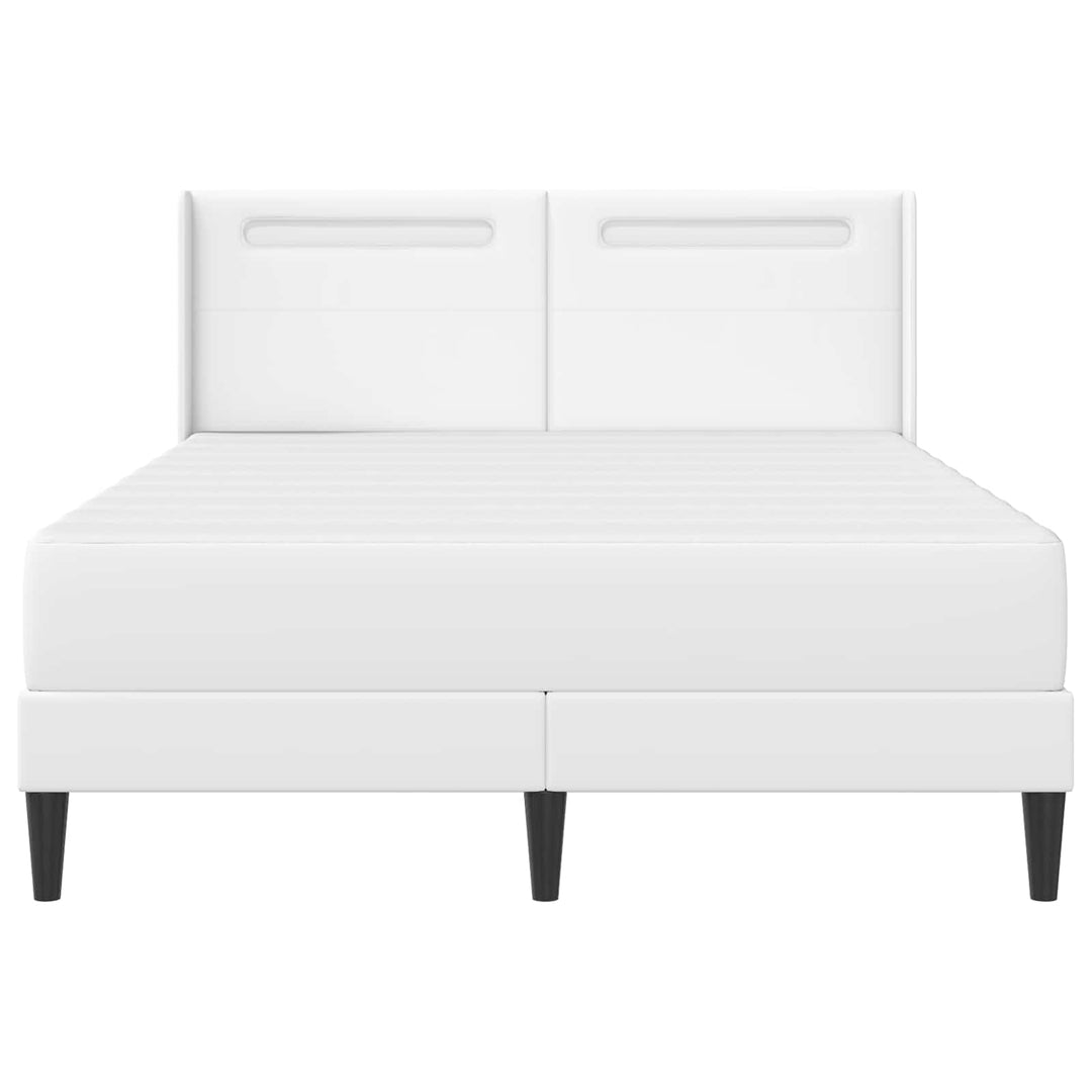 Sengeramme med madras Hvid 160 x 200 cm Kunstlæder