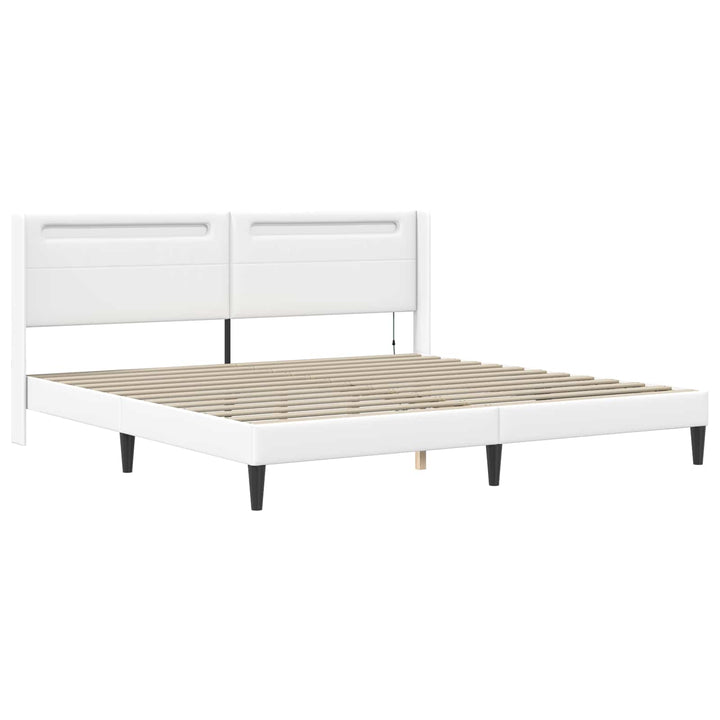 Sengeramme med madras Hvid 180 x 200 cm Kunstlæder