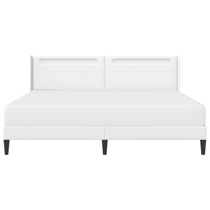 Sengeramme med madras Hvid 200 x 200 cm Kunstlæder