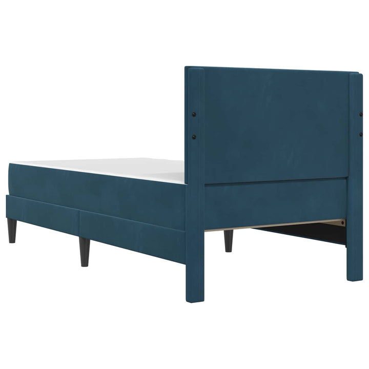 Sengeramme med madras med hovedgærde Blå 90 x 200 cm Fløjl