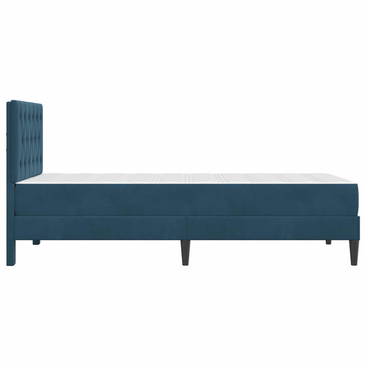 Sengeramme med madras med hovedgærde Blå 90 x 200 cm Fløjl