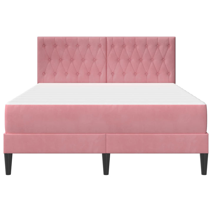 Sengeramme med madras vidaXL Lyserød Lyserød 120 x 190 cm Fløjl