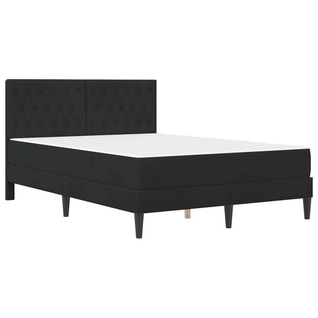 Sengeramme med madras med hovedgærde Sort 160 x 200 cm Fløjl