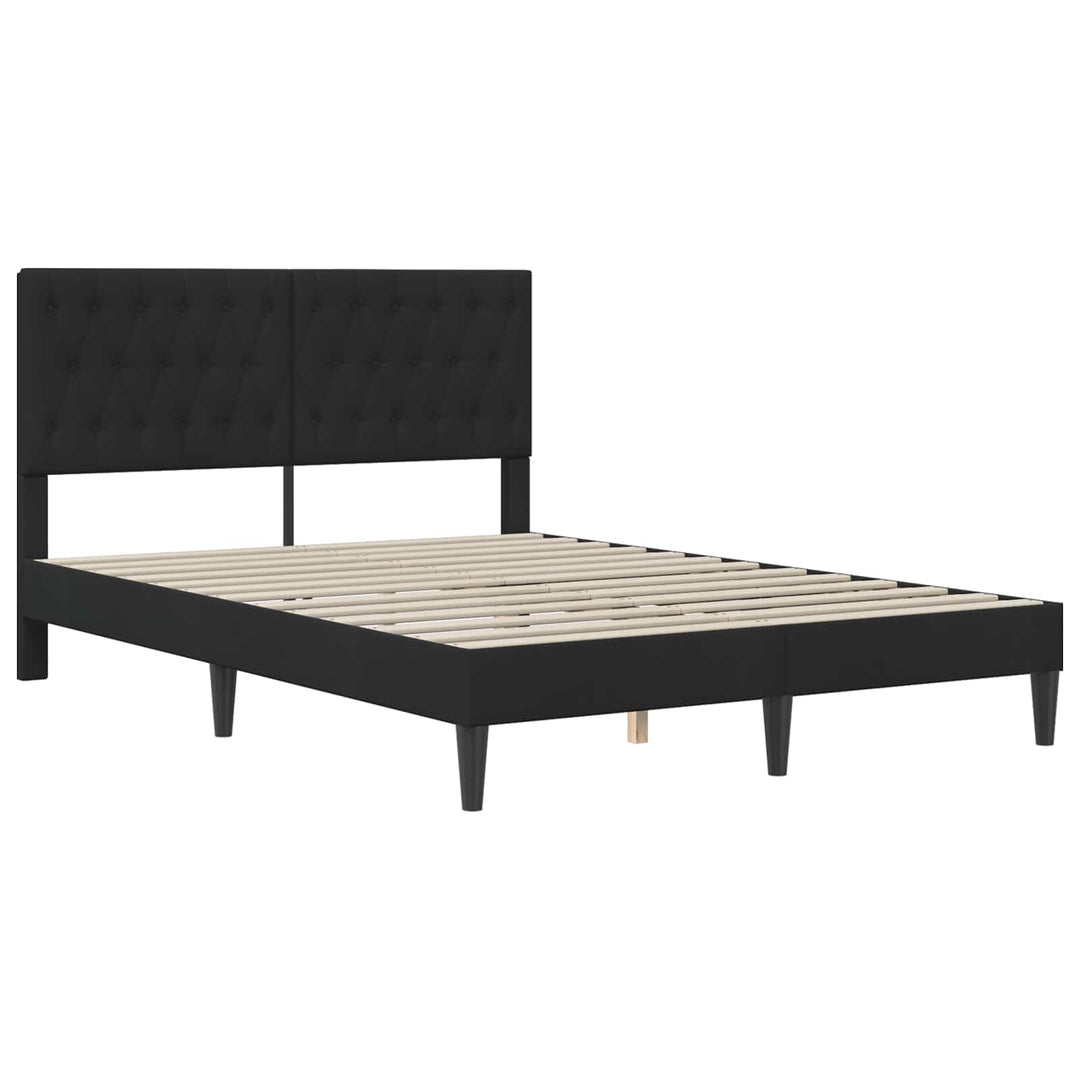 Sengeramme med madras med hovedgærde Sort 160 x 200 cm Fløjl