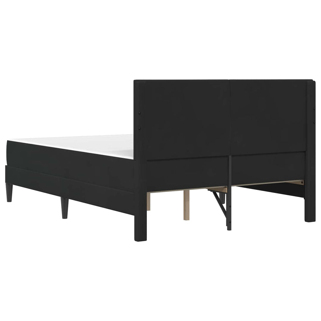 Sengeramme med madras med hovedgærde Sort 160 x 200 cm Fløjl