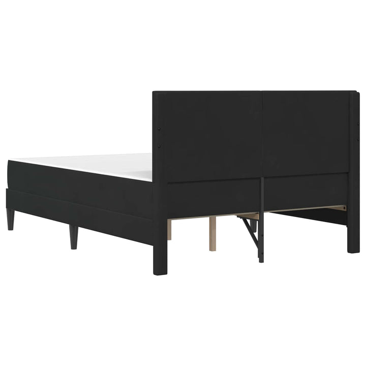 Sengeramme med madras med hovedgærde Sort 160 x 200 cm Fløjl