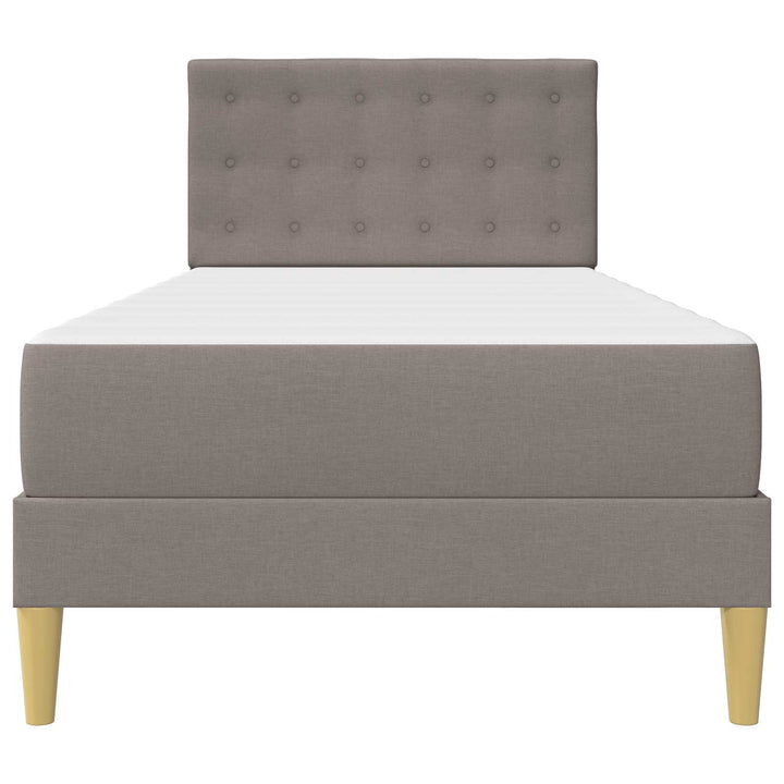 Sengeramme med madras med hovedgærde Gråbrun 90 x 190 cm Stof