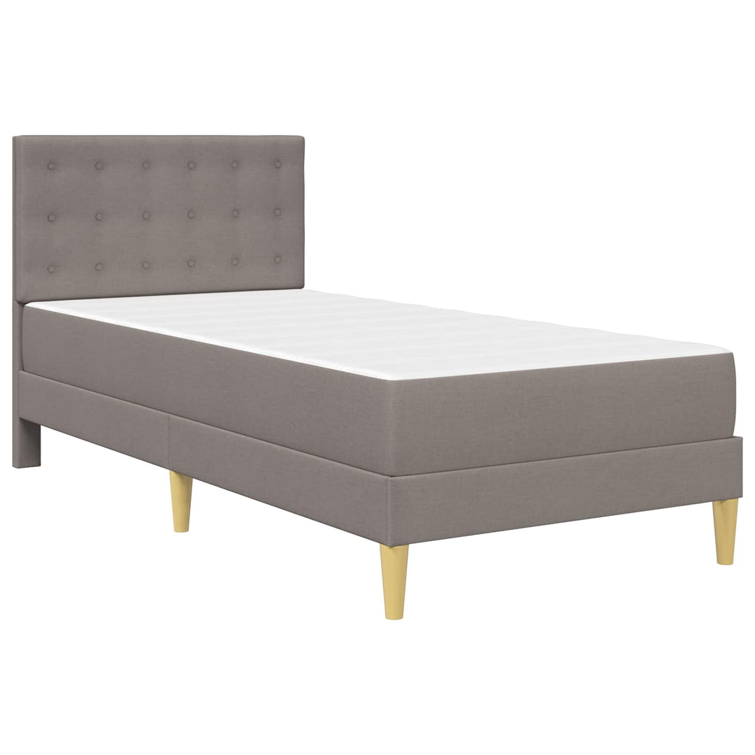 Sengeramme med madras med hovedgærde Gråbrun 90 x 200 cm Stof