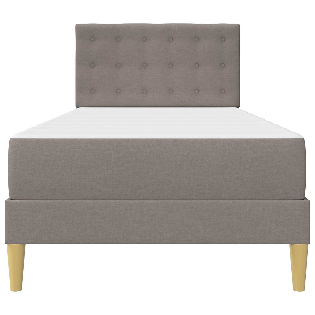 Sengeramme med madras med hovedgærde Gråbrun 90 x 200 cm Stof