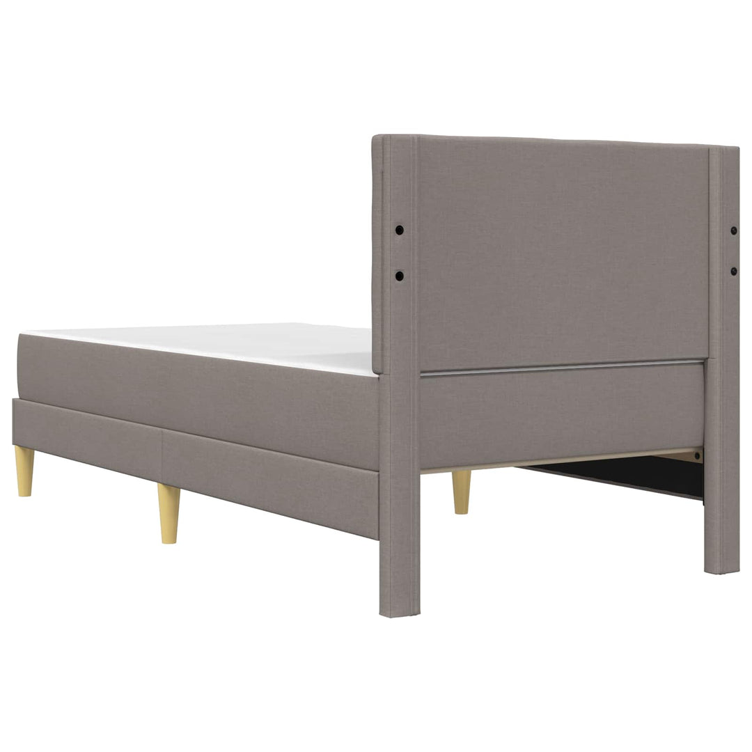 Sengeramme med madras med hovedgærde Gråbrun 100 x 200 cm Stof