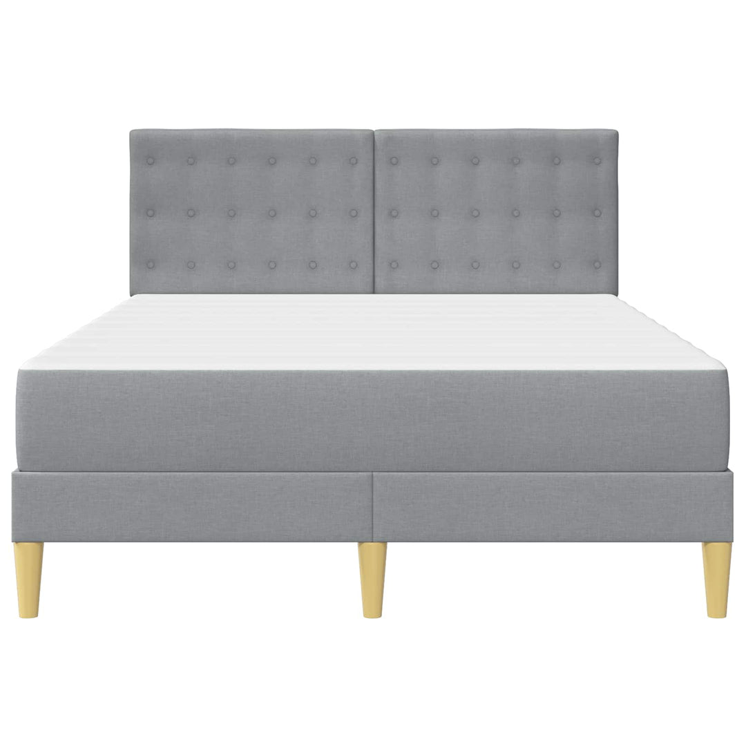 Sengeramme med madras med hovedgærde Lysegrå 120 x 190 cm Stof