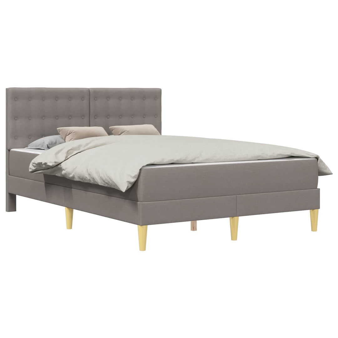 Sengeramme med madras med hovedgærde Gråbrun 120 x 190 cm Stof