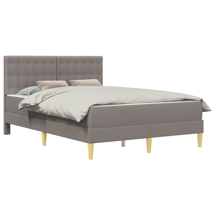 Sengeramme med madras med hovedgærde Gråbrun 120 x 190 cm Stof