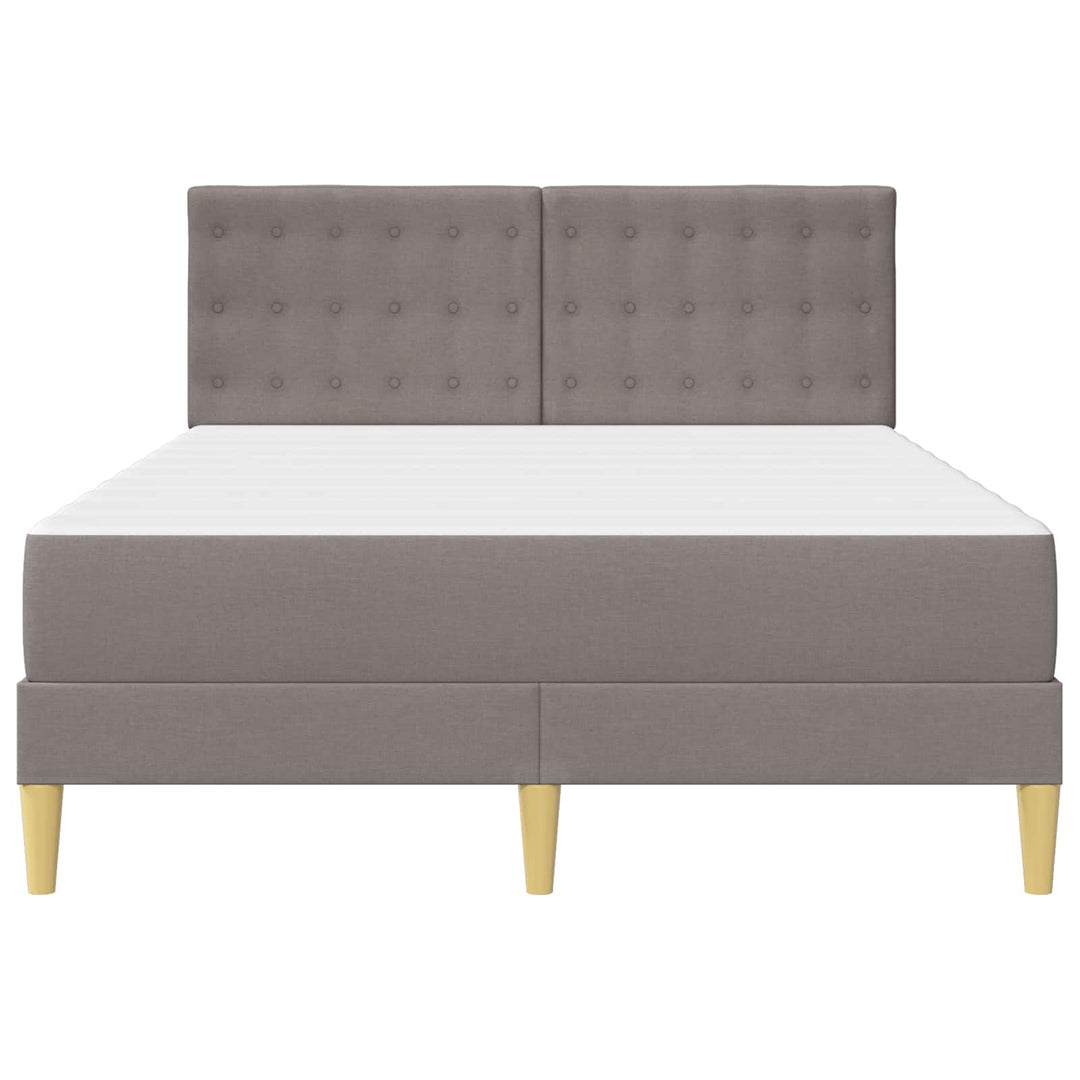 Sengeramme med madras med hovedgærde Gråbrun 120 x 190 cm Stof