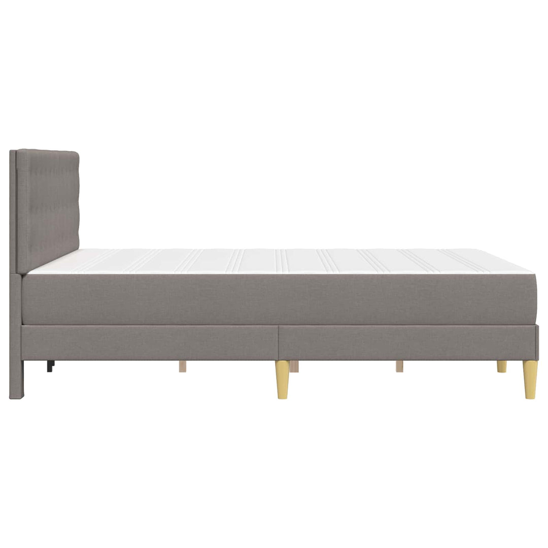 Sengeramme med madras med hovedgærde Gråbrun 120 x 190 cm Stof