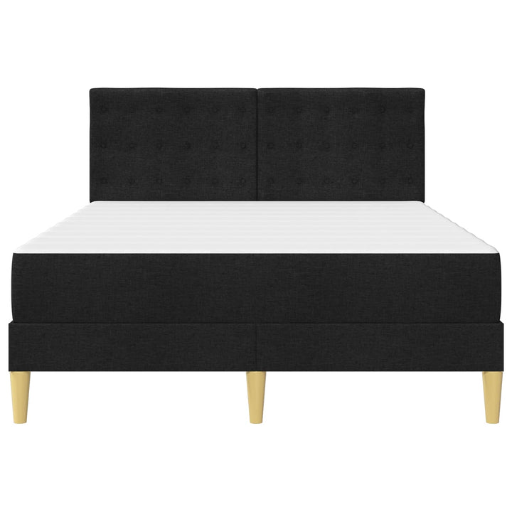 Sengeramme med madras med hovedgærde Sort 140 x 190 cm Stof