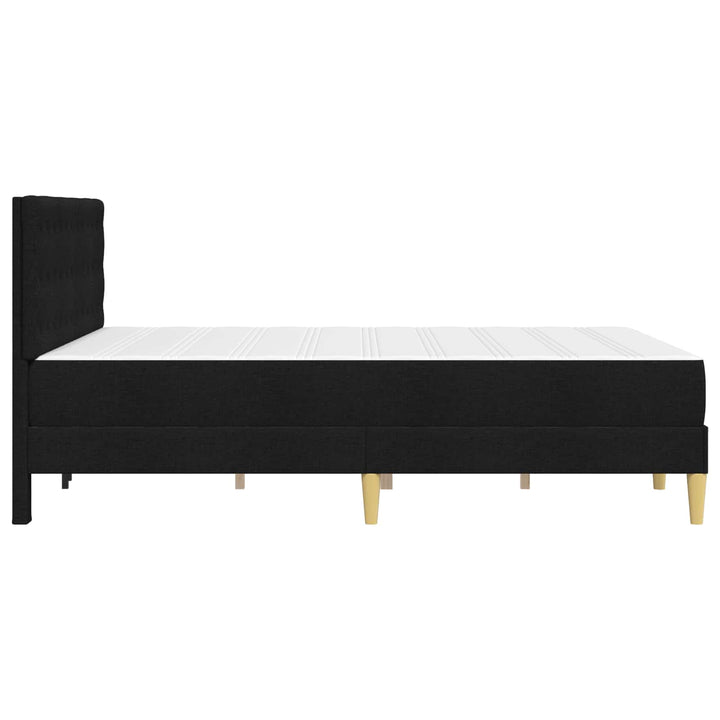 Sengeramme med madras med hovedgærde Sort 140 x 190 cm Stof