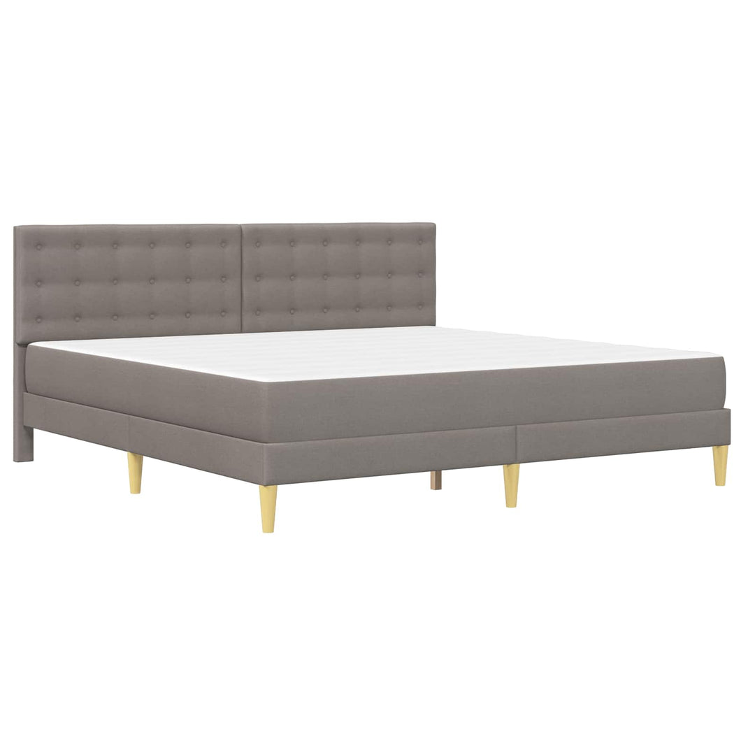 Sengeramme med madras med hovedgærde Gråbrun 200 x 200 cm Stof