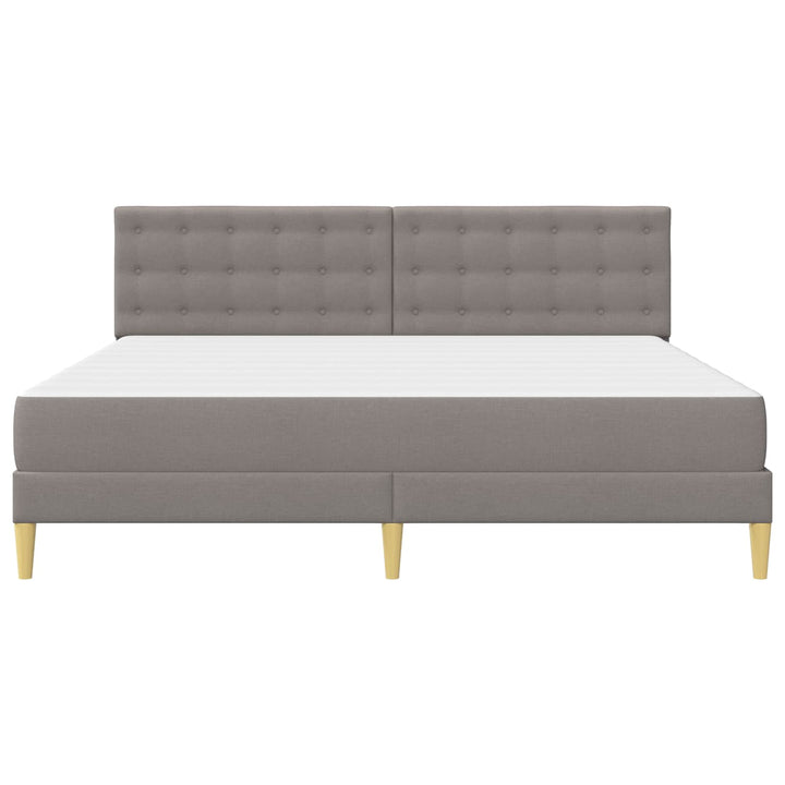 Sengeramme med madras med hovedgærde Gråbrun 200 x 200 cm Stof