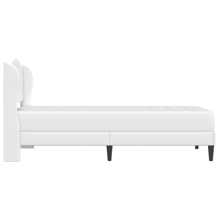 Sengestel med hovedgærde Hvid 90 x 190 cm Kunstlæder